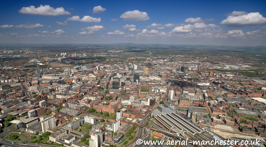 panoramic aerial photograph of
          manchester